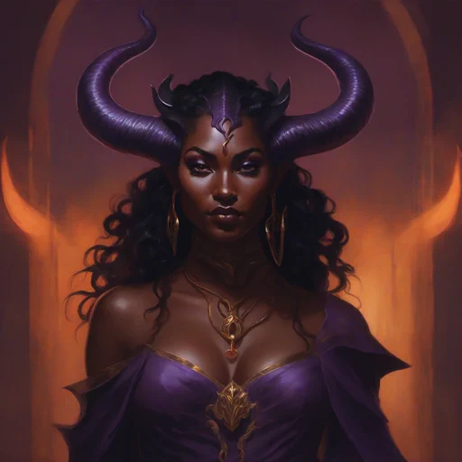 Portrait of a tiefling